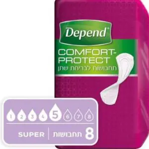 תחבושות ספיגה Super לאישה - מבית חברת Depend