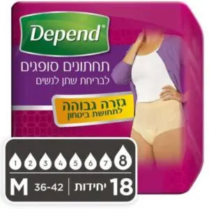 מכנסונים סופגים לאישה מידות M – מבית חברת Depend