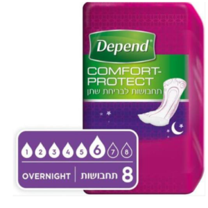 תחבושות ספיגה Overnight לאישה - מבית חברת Depend